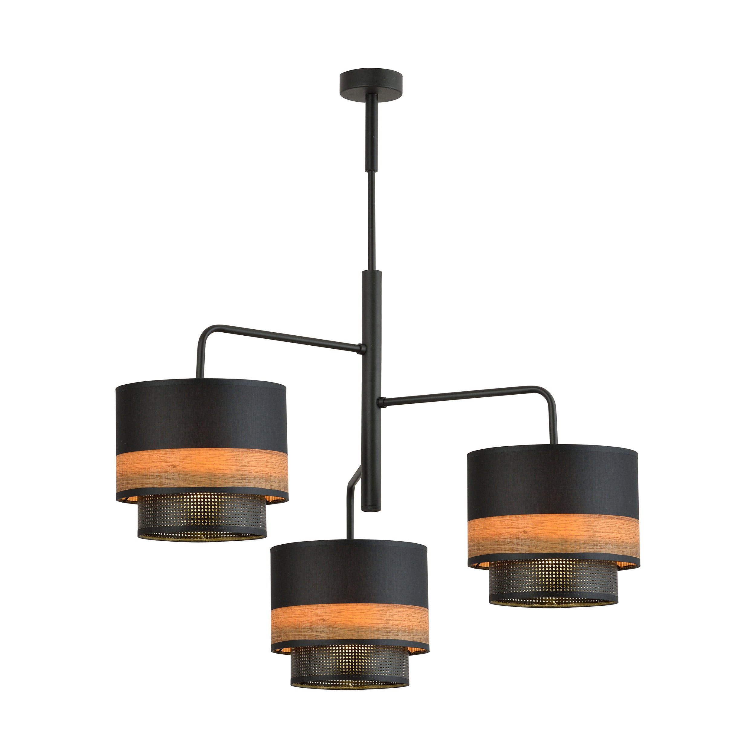 Hanglamp Arigato 3 Hout Zwart Ø 70 cm