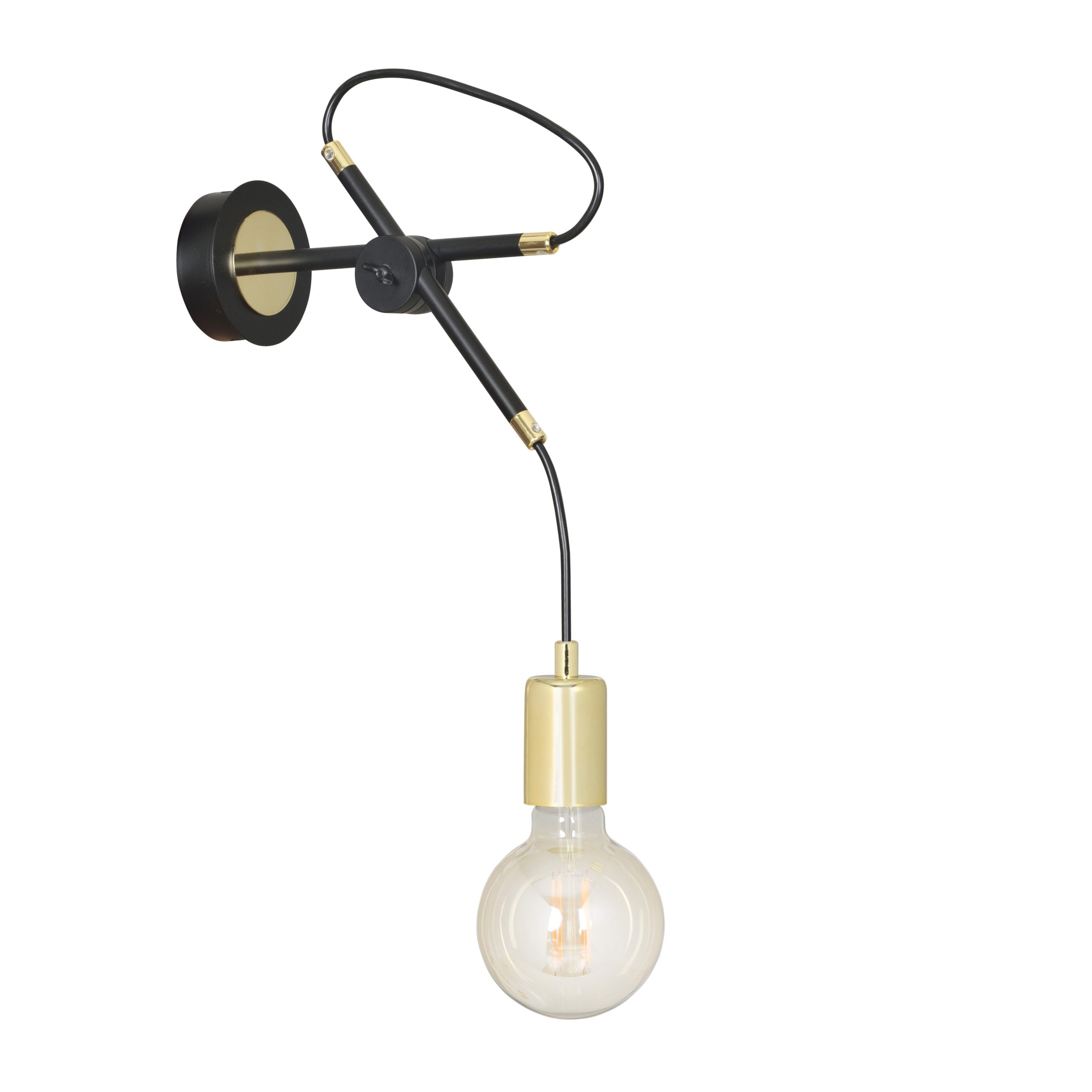 Wandlamp Artemis 1 Zwart/Goud 35 cm