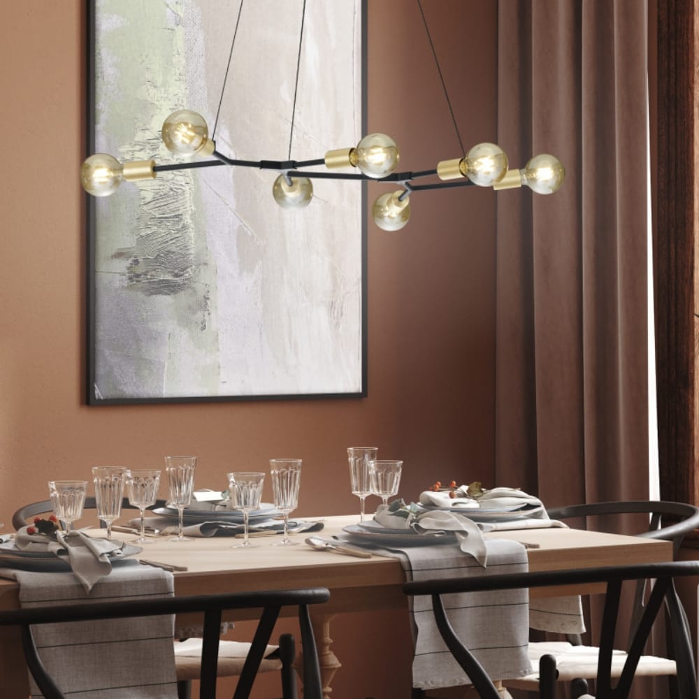 Hanglamp Cross Zwart 91 cm