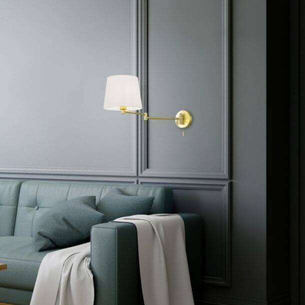 Wandlamp Lyon Messing 25 cm