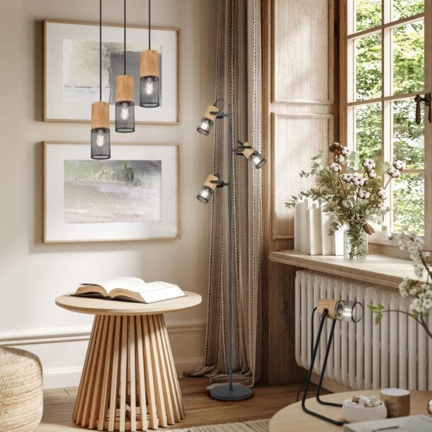 Vloerlamp Tosh Zwart Ø 23 cm