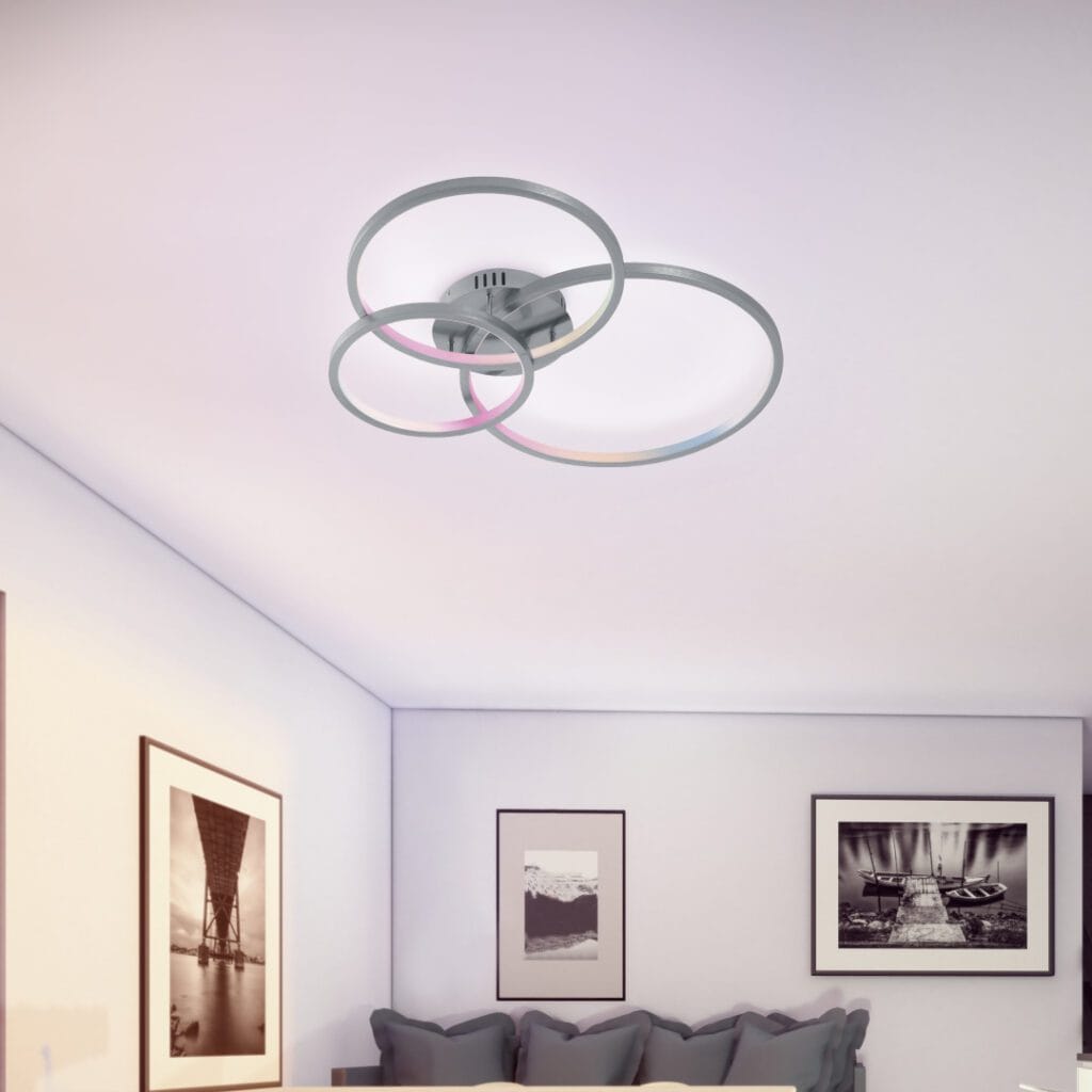 Plafondlamp Aaron Nikkel 79 cm