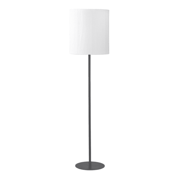 Buitenvloerlamp Agnar Zwart & Wit Stoffen Kap | Acryl Dralon | Weerbestendig IP44 | Hoogte 156 cm | PR Home