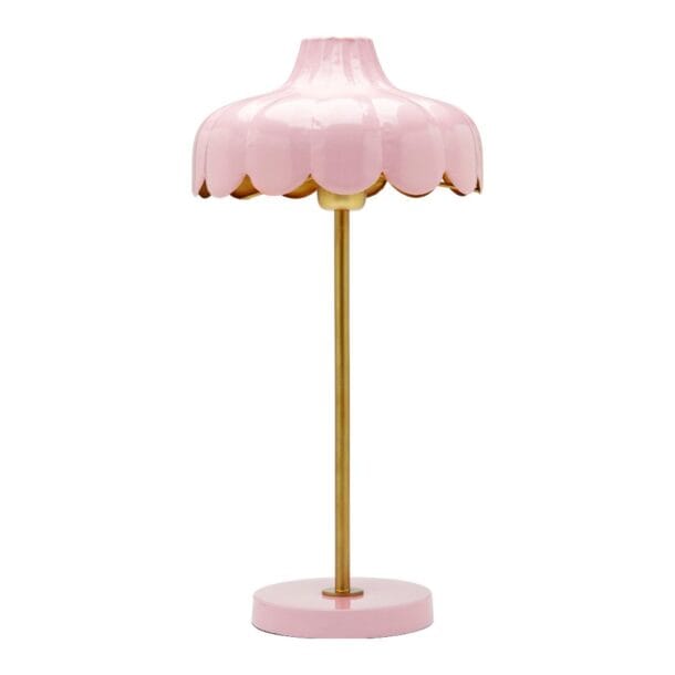 Tafellamp Wells Roze | Metaal met Gouden Kern | Bloemeninspiratie | Hoogte 50 cm | PR Home