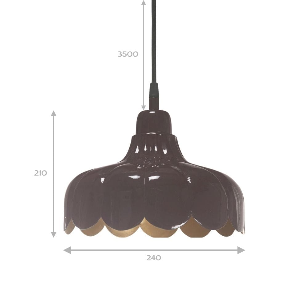 Hanglamp Wells Bruin | Metaal met Gouden Kern | Bloemeninspiratie | Ø 24 cm | PR Home