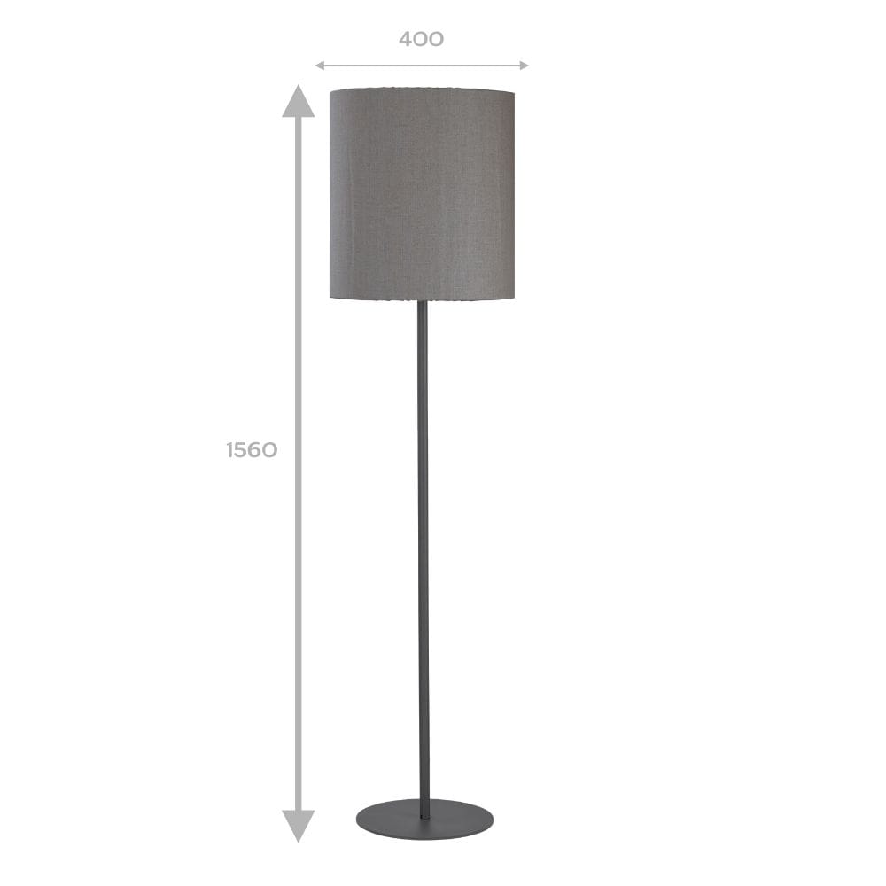 Buitenvloerlamp Agnar Zwart & Bruin Stoffen Kap | Acryl Dralon | Weerbestendig IP44 | Hoogte 156 cm | PR Home