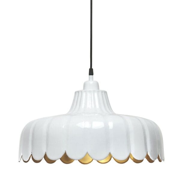 Hanglamp Wells Wit | Metaal met Gouden Kern | Bloemeninspiratie | Ø 45 cm | PR Home