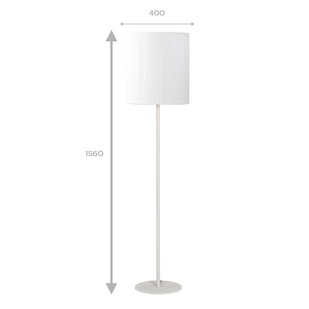 Buitenvloerlamp Agnar Wit & Wit Stoffen Kap | Acryl Dralon | Weerbestendig IP44 | Hoogte 156 cm | PR Home