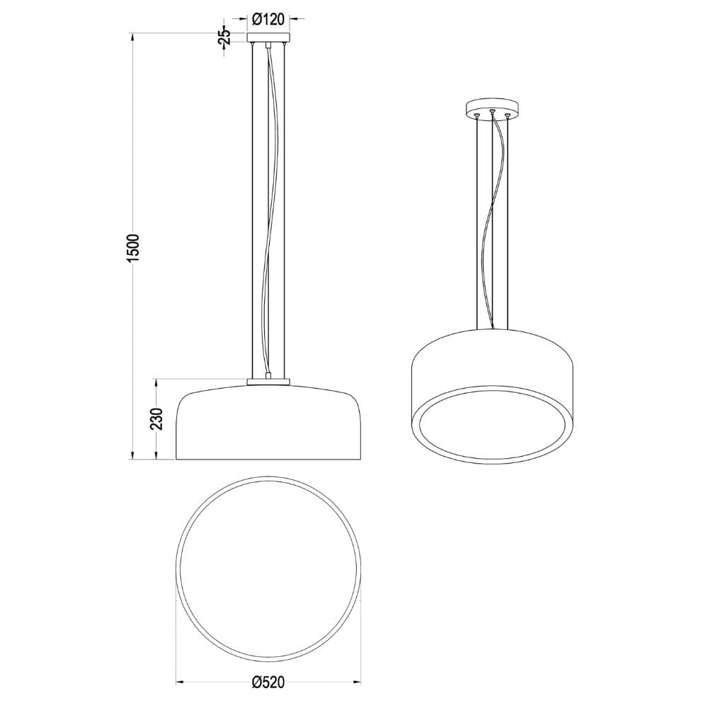 Hanglamp Baron Zwart | 4-Lichts Modern Design | Ø 52 cm | Trio