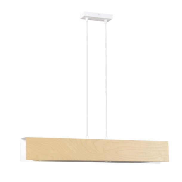 Hanglamp Carlo 3 Wit/Houtlook 72 cm