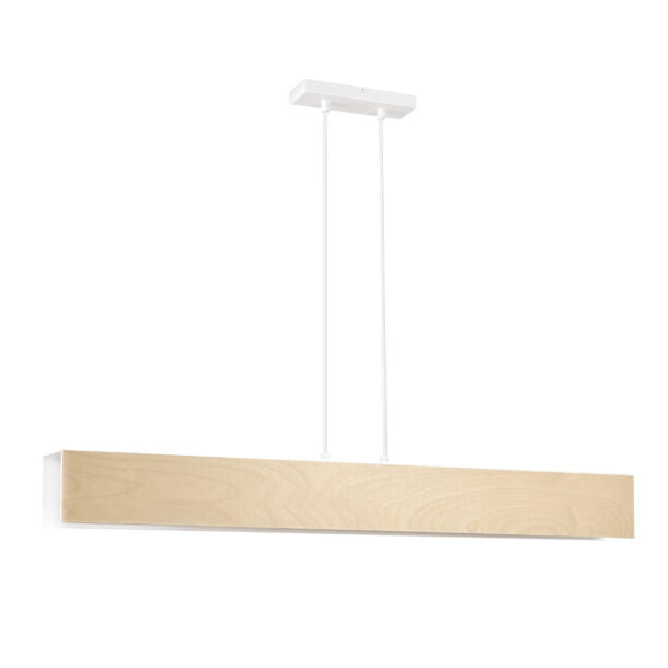 Hanglamp Carlo 4 Wit/Houtlook 96 cm