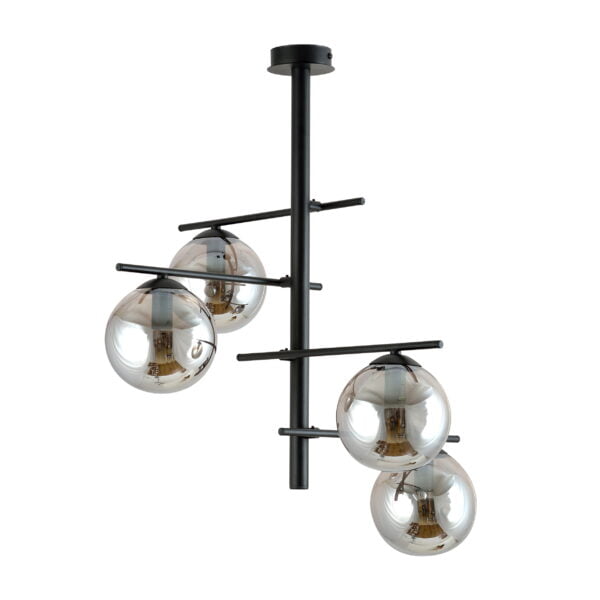 Hanglamp Concord 4 Zwart/Smoke Ø 55 cm