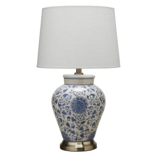 Tafellamp Fang Hong Blauw Leaf Wit 38 cm