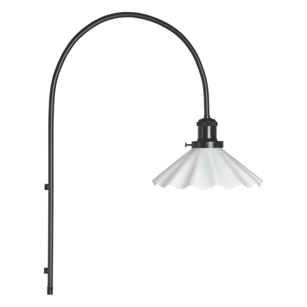 Wandlamp August Zwart/Opaal Geplooid Ø 25 cm