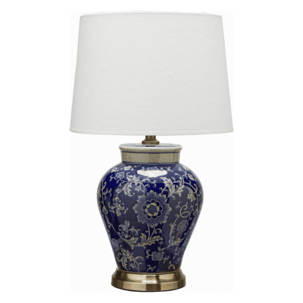 Tafellamp Fang Hong Blauw Flower Wit 58 cm