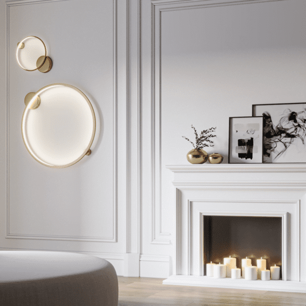 Wandlamp Halo Messing Ø 80 cm 4000K