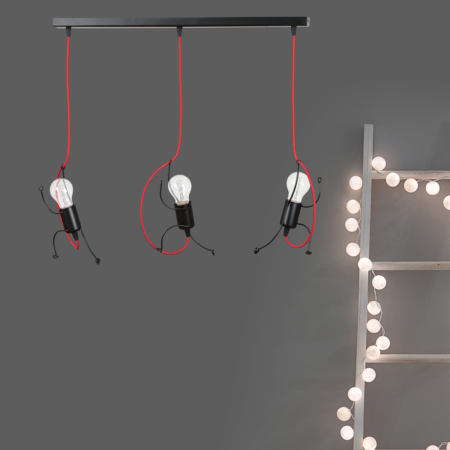 Hanglamp Bobi 3 Zwart 65 cm - Afbeelding 2