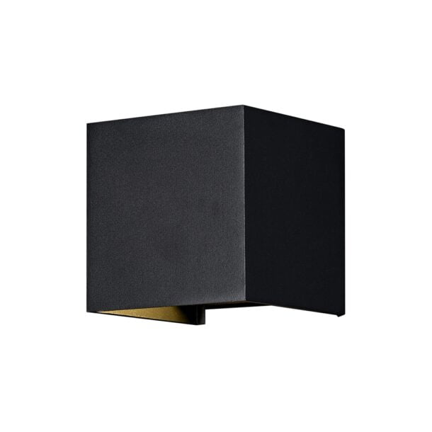 Buiten Wandlamp Fulton Zwart 10 cm 3000K Tweezijdig