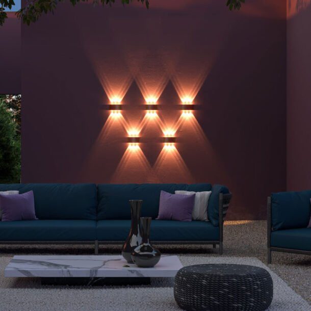 Buiten Wandlamp Strato Grijs 12 cm 3000K Tweezijdig