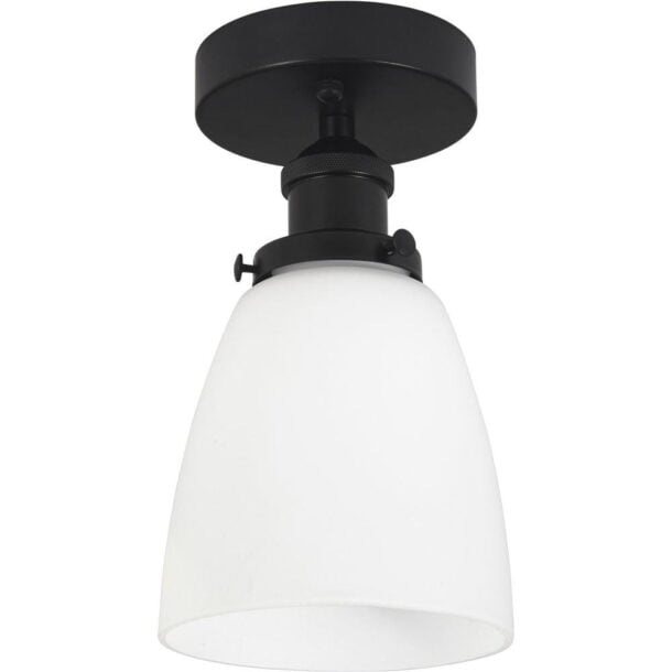Plafondlamp Kappa Zwart/Opaal Ø 14 cm