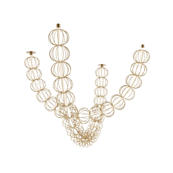 Inbouw Hanglamp Golden Cage Goud 140 cm 3000K