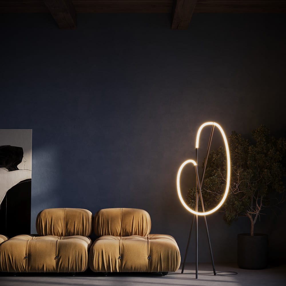 Vloerlamp Crochet Zwart Ø 45 cm LED