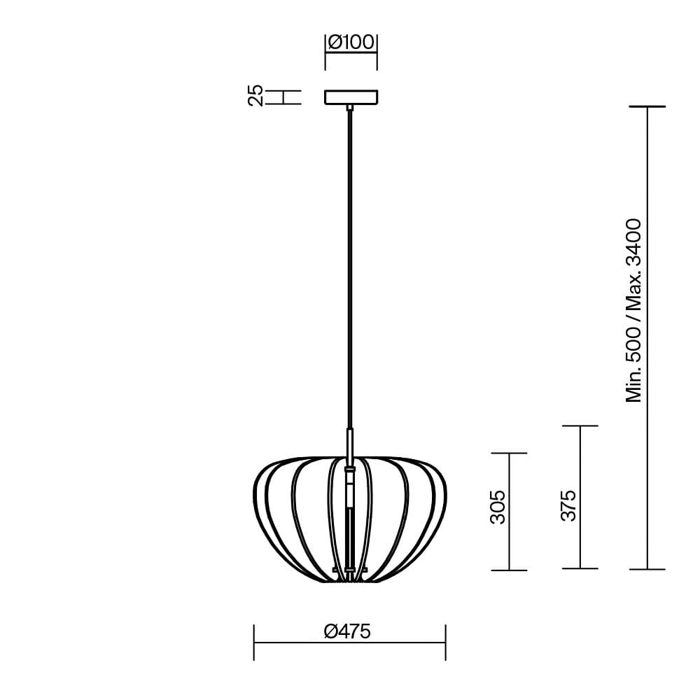 Hanglamp Cambio Bruin | Vilt & Akoestisch | Ø 47,5 cm | Maytoni