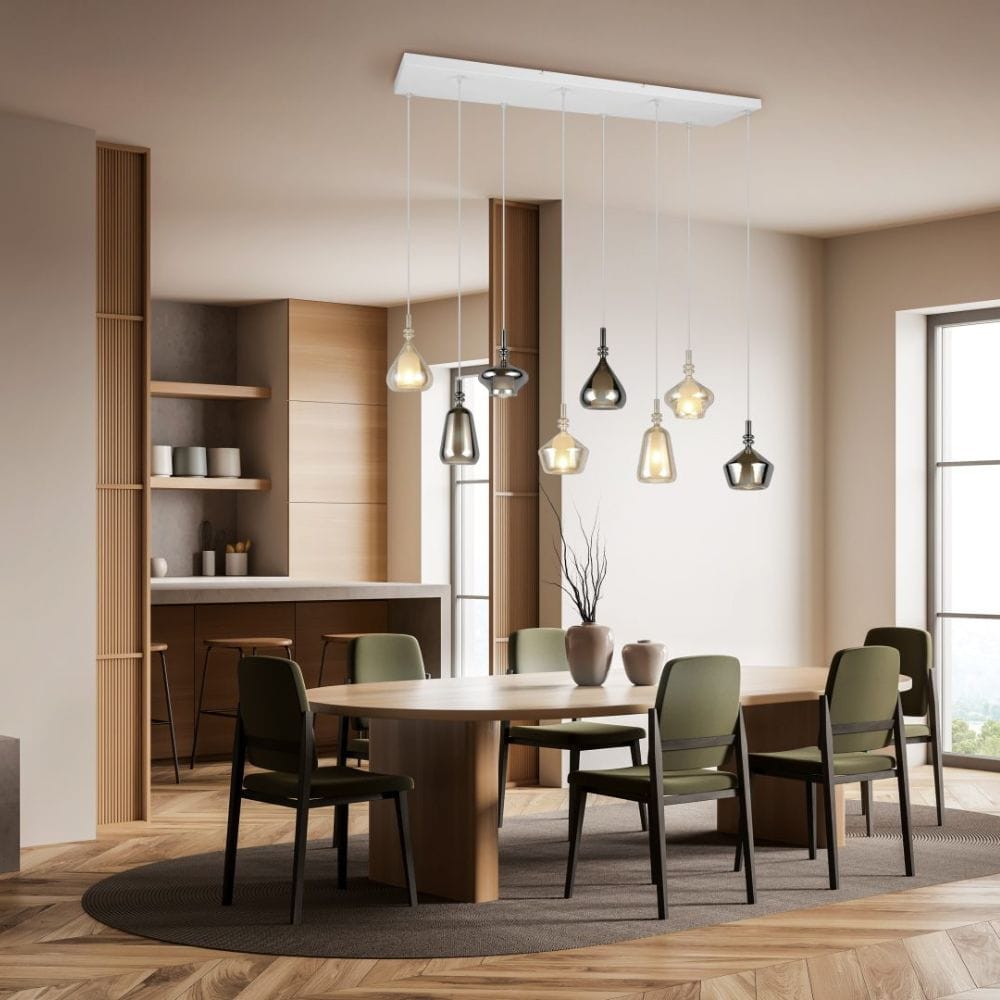 Hanglamp Aldea | 8-Lichts Filigraan Design | Amber & Chroom | Trio