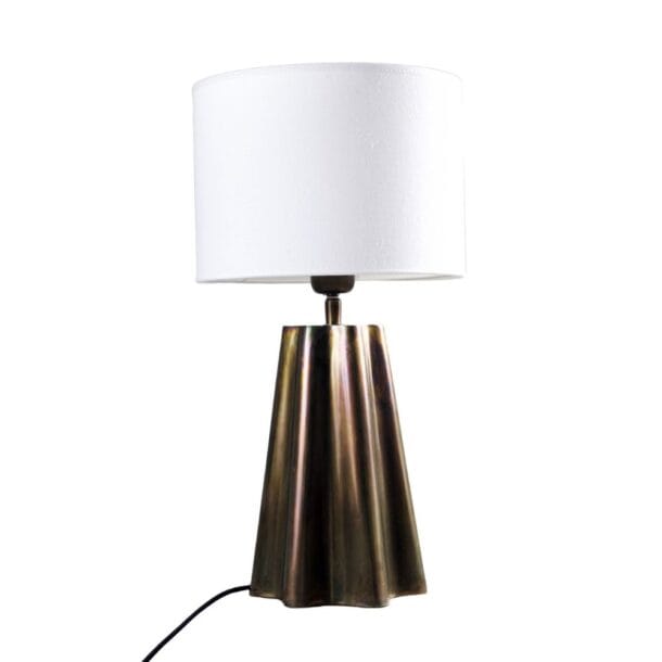 Tafellamp Aira | Oliehoudend Messing & Witte Kap | Hoogte 50 cm | PR Home