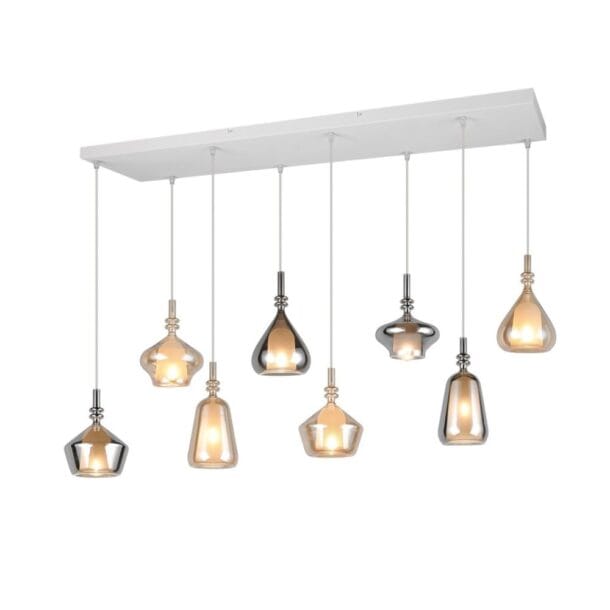 Hanglamp Aldea | 8-Lichts Filigraan Design | Amber & Chroom | Trio